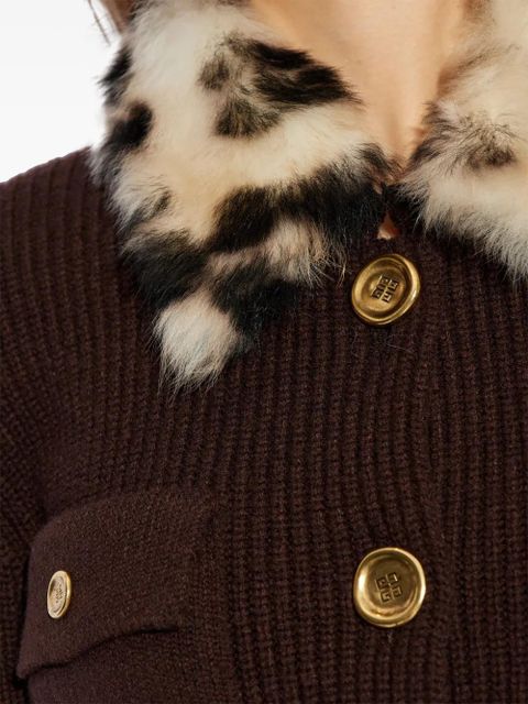 Givenchy fur-collar cardigan - Brown - zdjęcie produktu nr 2