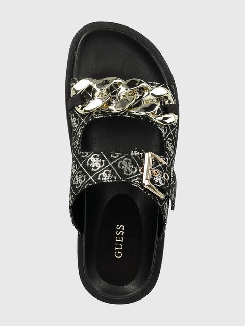 Guess klapki FATEMA damskie kolor czarny FL6FAT FAL03