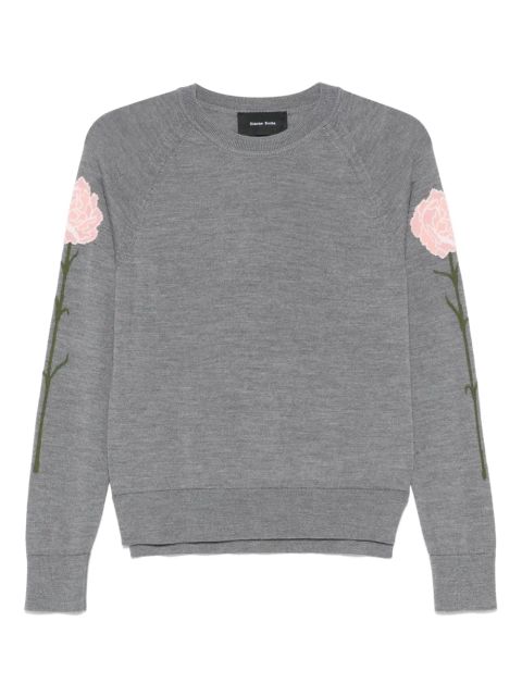 Simone Rocha floral-motif sweater - Grey