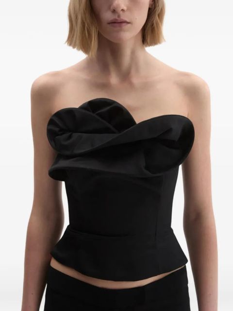 Magda Butrym ruffled corset top - Black