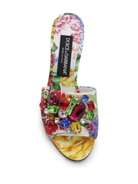 Dolce & Gabbana floral embellished sandals - Red
