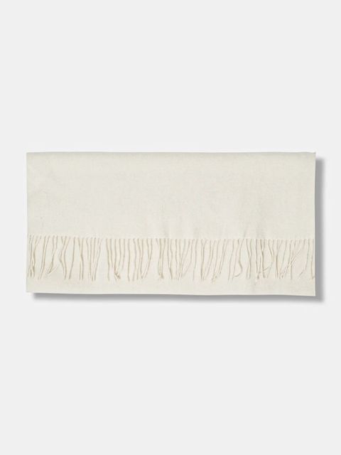 Answear.LAB szal wełniany damski kolor beżowy gładki