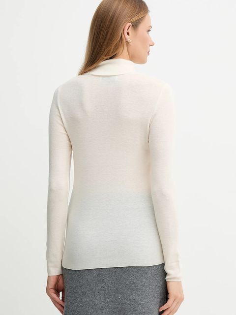 Mos Mosh sweter wełniany damski kolor beżowy lekki z golfem 165910 - zdjęcie produktu nr 2