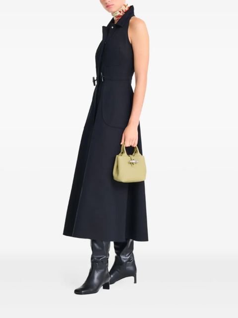 Longchamp Le Roseau XS grained-leather top handle bag - Green