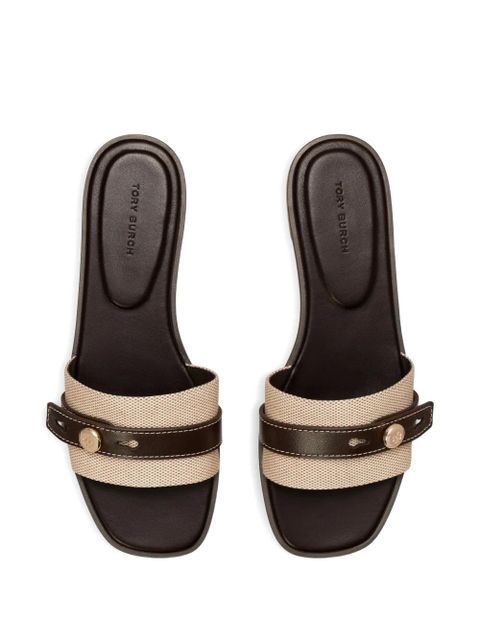 Tory Burch Romy button strap slide - Neutrals