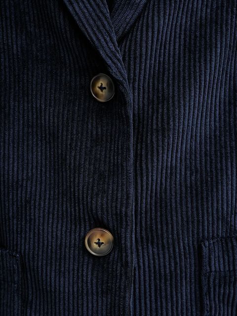 United Colors of Benetton marynarka sztruksowa kolor granatowy jednorzędowa gładka 2Q5GDW03I