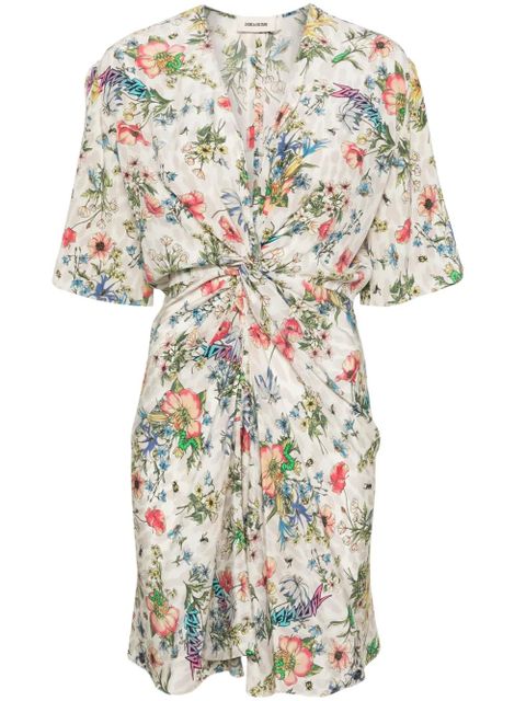 Zadig&Voltaire Rozom Twisted Garden-print minidress - Neutrals - zdjęcie produktu nr 1