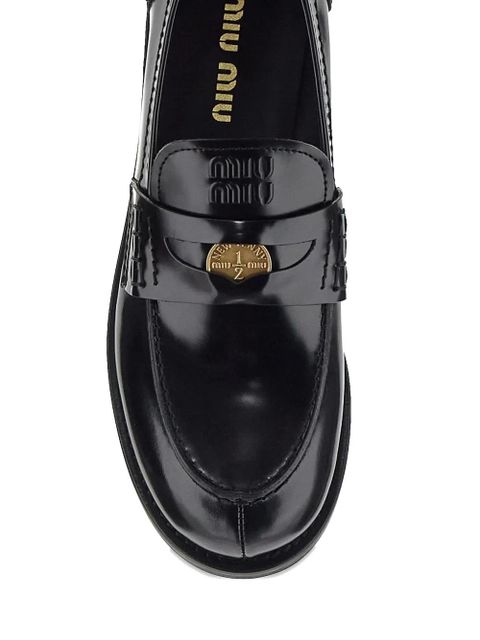 Miu Miu leather penny-strap loafers - Black