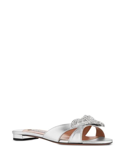 Aquazzura Very Bow Tie Crystal sandals - Grey