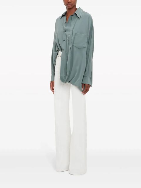 Victoria Beckham long-sleeve double-layered shirt - Blue - zdjęcie produktu nr 2