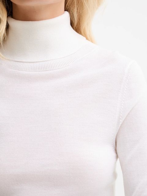 AERON sweter wełniany damski kolor beżowy lekki z golfem CRTO545528