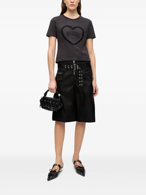 GANNI belted shorts - Black