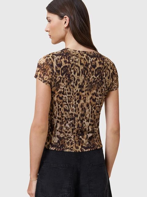 AllSaints bluzka ELLIE damska kolor brązowy wzorzysta W266JC