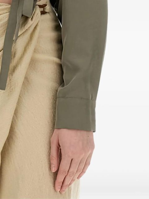 Alysi ruffle-detail wrap top - Green