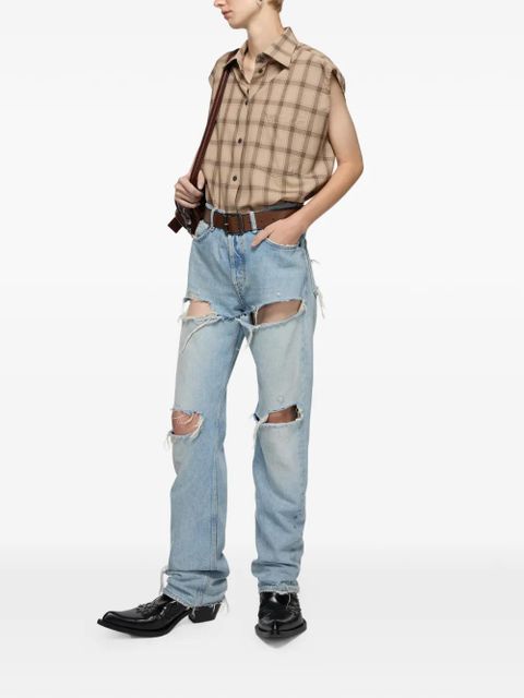 Acne Studios plaid sleeveless shirt - Neutrals - zdjęcie produktu nr 2