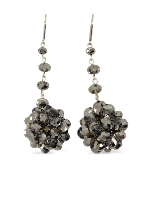 ISABEL MARANT Ga crystal-cluster drop earrings - Silver - zdjęcie produktu nr 1
