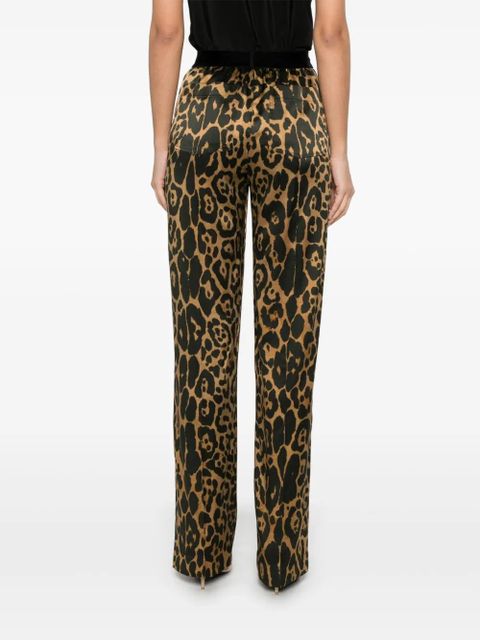 TOM FORD Silk Leopard Pants - Brown