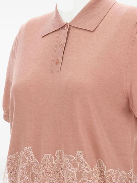 FENDI lace-insert polo top - Pink - zdjęcie produktu nr 2