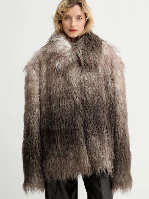 MMC STUDIO płaszcz kolor brązowy FLORO.FUR - zdjęcie produktu nr 1