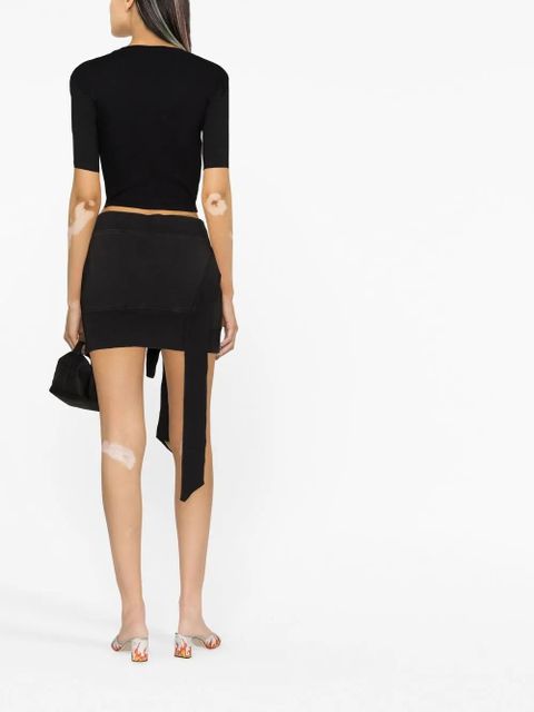 The Attico asymmetric hem pencil skirt - Black