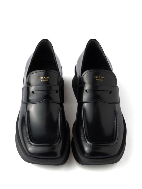 Prada leather loafers - Black