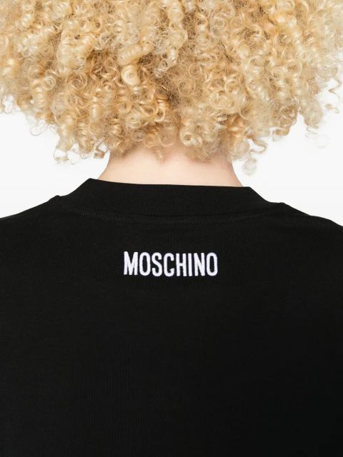Moschino check-patchwork T-shirt - Black