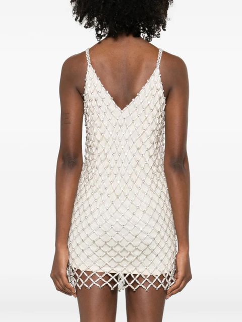 Maje beaded V-neck mini dress - Neutrals