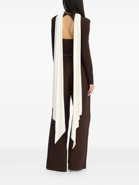 ROTATE BIRGER CHRISTENSEN long-sleeved scarf top - Brown