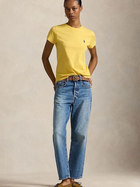 Polo Ralph Lauren t-shirt bawełniany damski kolor żółty 211B14605 - zdjęcie produktu nr 2