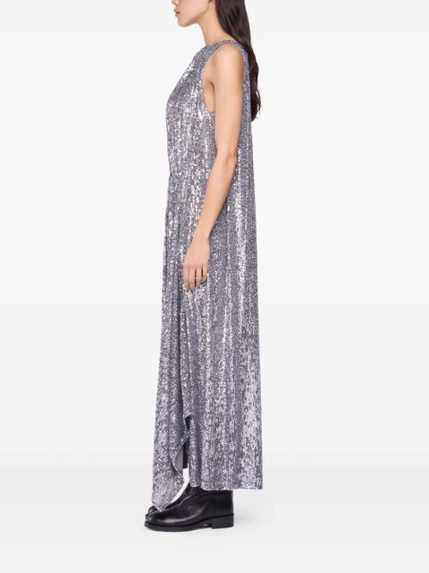 Rabanne sequined high-low dress - Silver