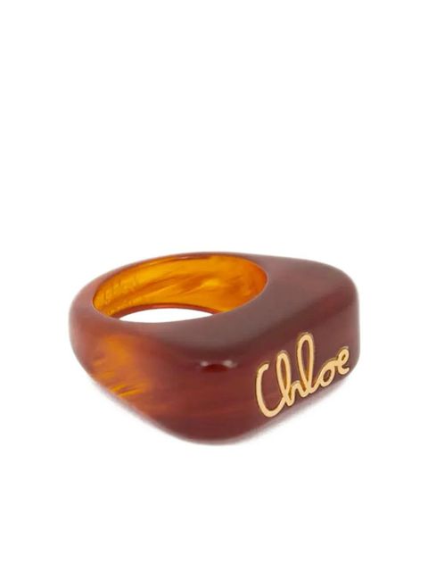 Chloé Plage logo resign ring - Brown