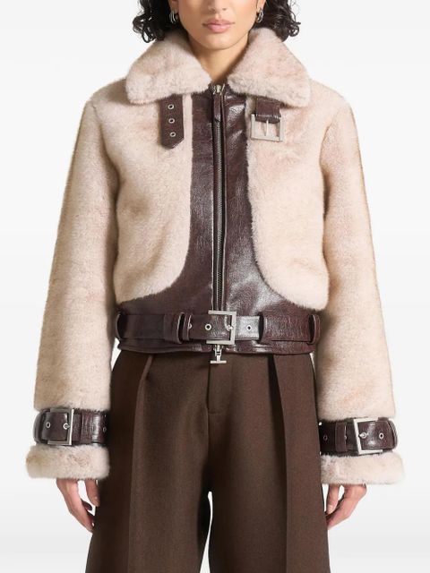 Manière De Voir Deya buckle belted faux-fur jacket - Neutrals - zdjęcie produktu nr 1