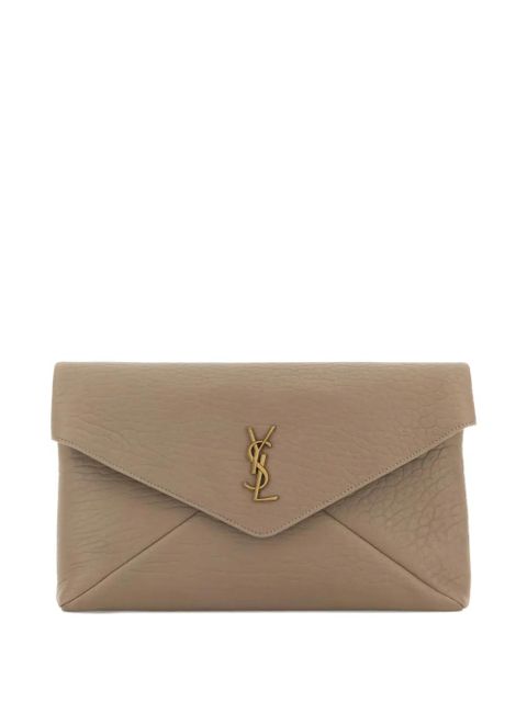 Saint Laurent large Cassandre envelope leather pouch - Neutrals - zdjęcie produktu nr 1