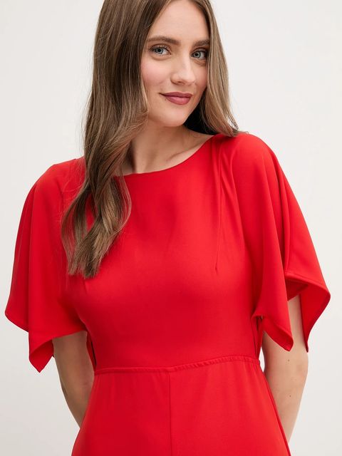 Sandro Ferrone sukienka kolor czerwony midi rozkloszowana S23XBEBRANCALEONE - zdjęcie produktu nr 2