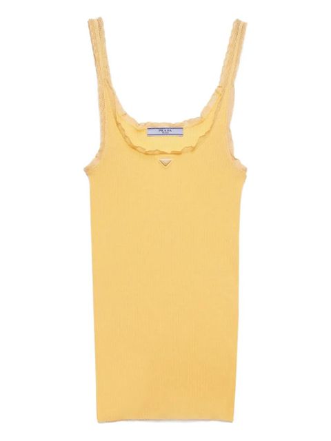 Prada ribbed cotton top - Yellow - zdjęcie produktu nr 1