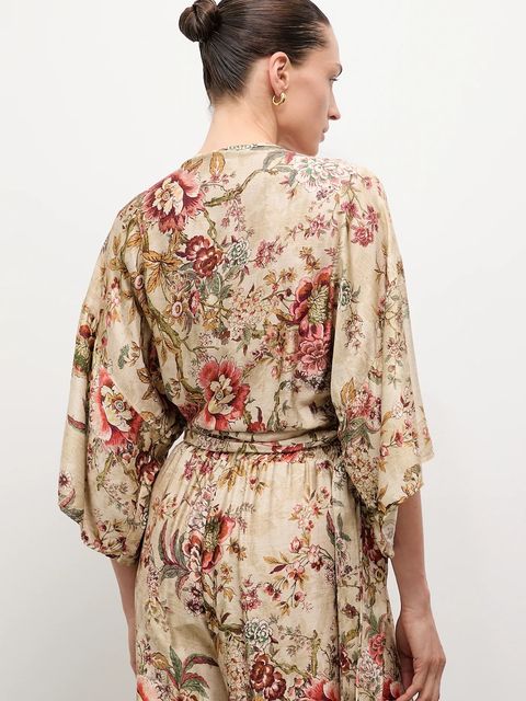 Answear.LAB bluzka damska kolor beżowy wzorzysta