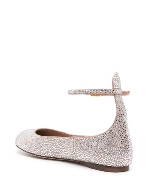 Valentino Garavani crystal-embellished leather ballerina shoes - Silver - zdjęcie produktu nr 2