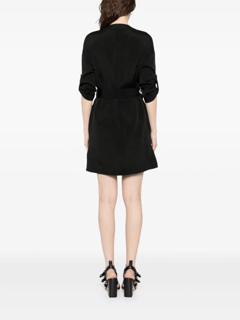 TOM FORD textured belted mini shirt dress - Black