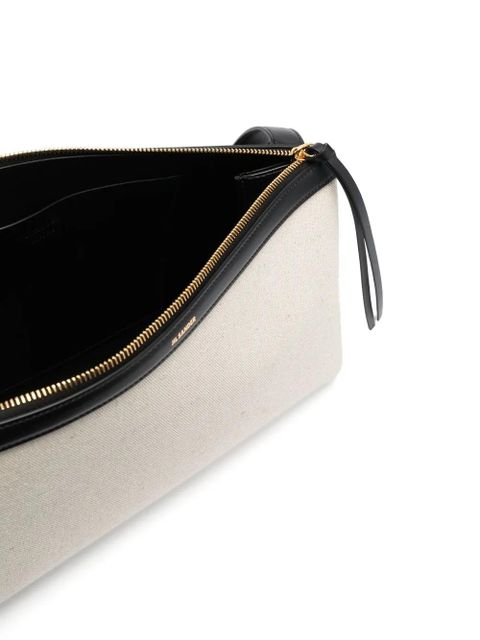 Jil Sander small logo-stamp shoulder bag - Black