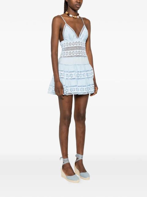 Charo Ruiz Ibiza Isca broderie-anglaise mini dress - Blue
