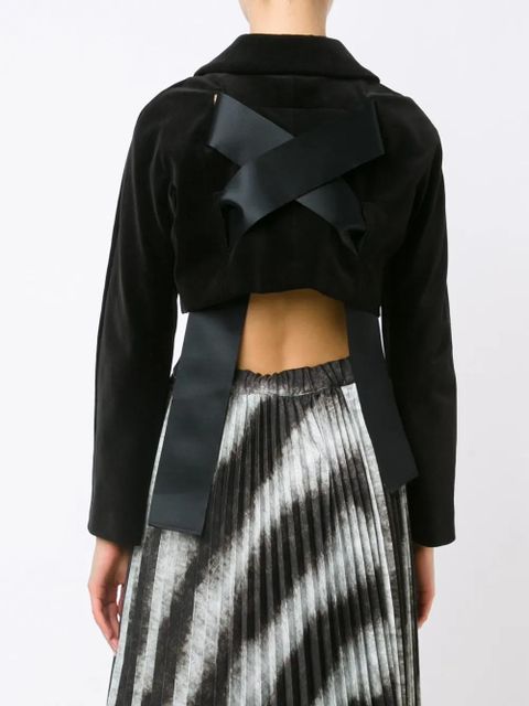 Comme Des Garçons ribbon detaill cropped jacket - Black