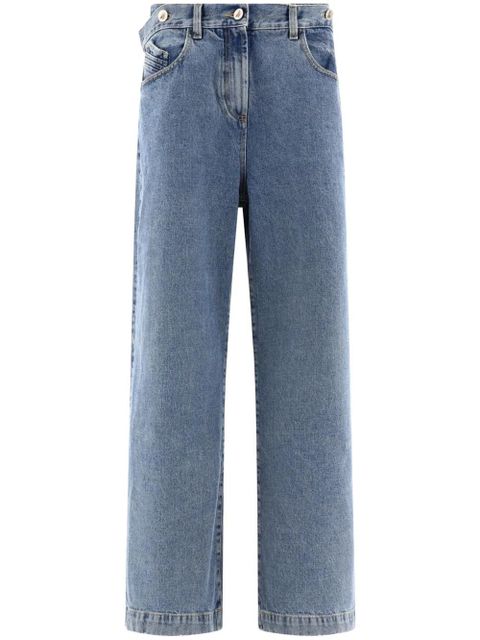 The Attico embroidered-logo straight-leg jeans - Blue - zdjęcie produktu nr 1