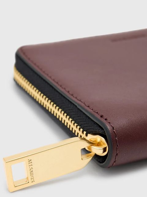 AllSaints portfel skórzany LENA HEX damski kolor czerwony W130XC