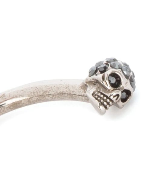 Alexander McQueen Jewelled Twin Skull bangle - Silver - zdjęcie produktu nr 2