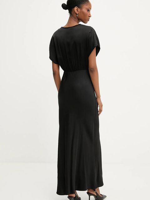 Answear.LAB sukienka kolor czarny maxi rozkloszowana