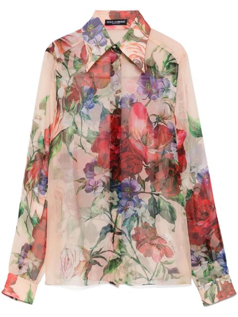 Dolce & Gabbana Camellia-print shirt - Pink - zdjęcie produktu nr 1