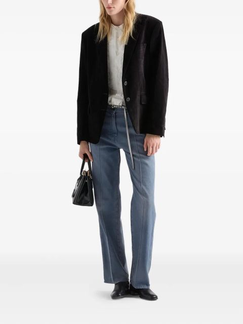 Prada washed logo-patch jeans - Blue