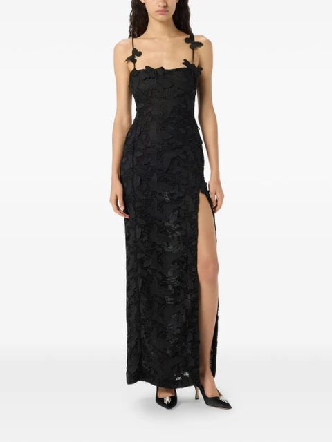 Blumarine butterfly-appliqué maxi dress - Black