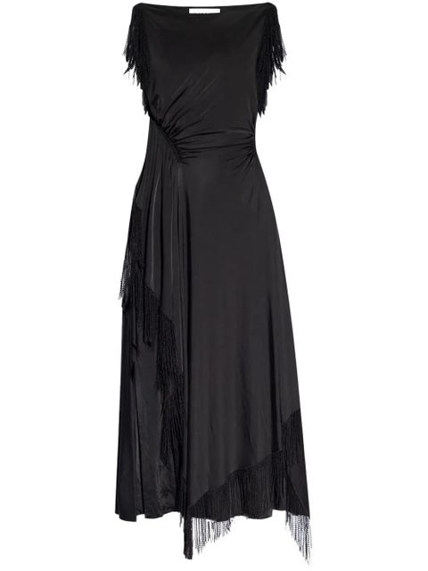 Lanvin embroidered-detailing midi dress - Black - zdjęcie produktu nr 1