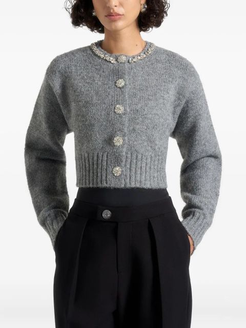 Manière De Voir Caren embellished button cardigan - Grey
